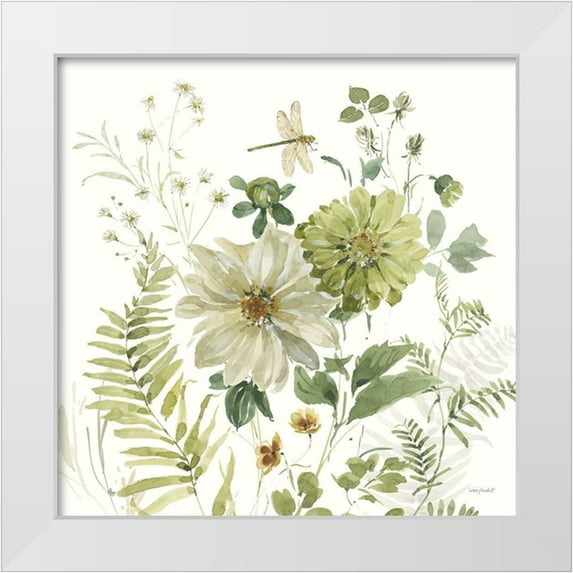 Audit, Lisa 20x20 White Modern Wood Framed Museum Art Print Titled - Green Fields III