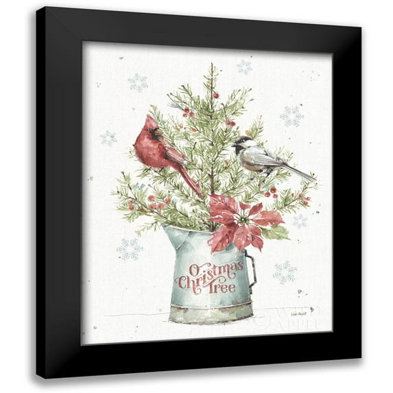 Audit, Lisa 20x24 Black Modern Framed Museum Art Print Titled - A Christmas Weekend II with Chickadee