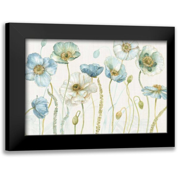 Audit, Lisa 24x17 Black Modern Framed Museum Art Print Titled - My Greenhouse Flowers I on Linen Cream