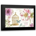 thumbnail image 1 of Audit, Lisa 24x17 Black Modern Framed Museum Art Print Titled - Rainbow Seeds Floral Birdcage I, 1 of 5