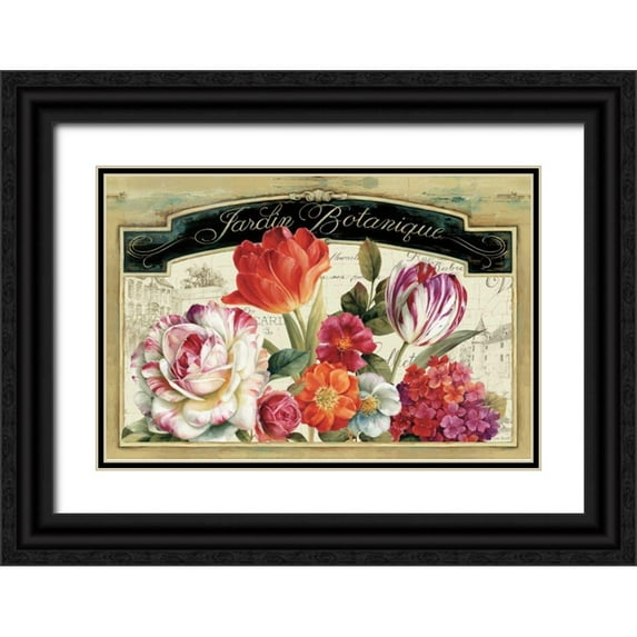 Audit, Lisa 24x17 Black Ornate Wood Framed with Double Matting Museum Art Print Titled - Garden View I