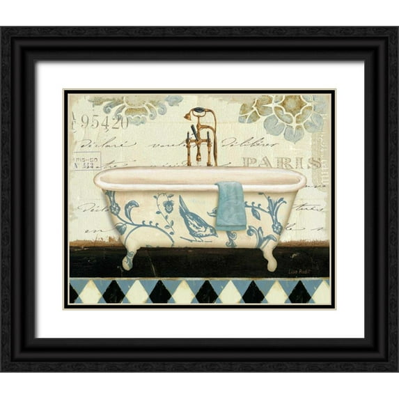 Audit, Lisa 24x20 Black Ornate Wood Framed with Double Matting Museum Art Print Titled - Marche de Fleurs Bath II