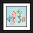 thumbnail image 1 of Audit, Lisa 26x26 Black Ornate Wood Framed with Double Matting Museum Art Print Titled - Free As the Ocean V on Blue, 1 of 4