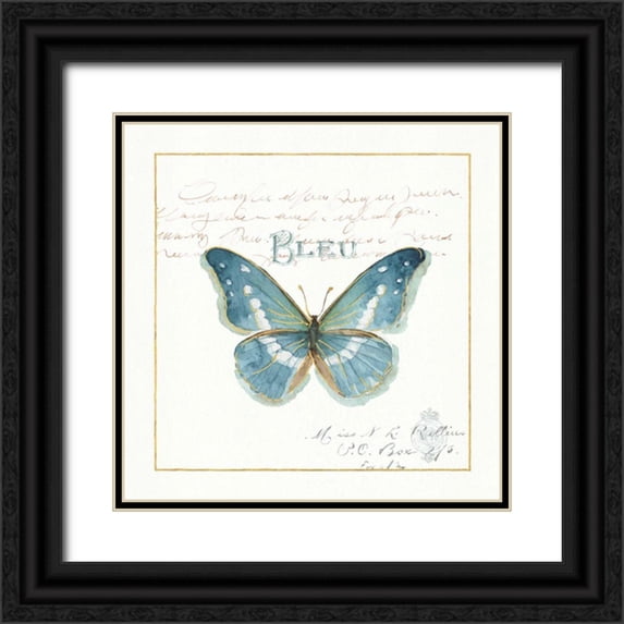 Audit, Lisa 26x26 Black Ornate Wood Framed with Double Matting Museum Art Print Titled - Rainbow Seeds Butterflies V