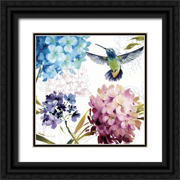 Audit, Lisa 26x26 Black Ornate Wood Framed with Double Matting Museum Art Print Titled - Spring Nectar Square III