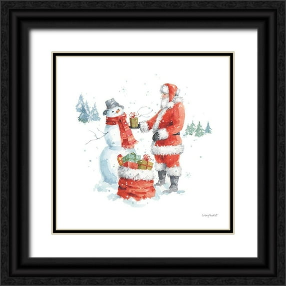 Audit, Lisa 26x26 Black Ornate Wood Framed with Double Matting Museum Art Print Titled - Welcoming Santa 09