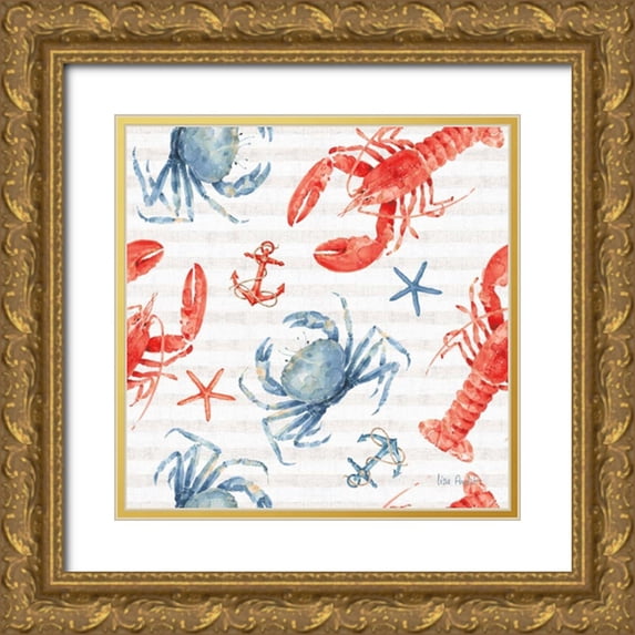 Audit, Lisa 26x26 Gold Ornate Wood Framed with Double Matting Museum Art Print Titled - Nautical Life Step 05A