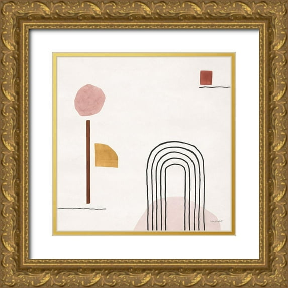 Audit, Lisa 26x26 Gold Ornate Wood Framed with Double Matting Museum Art Print Titled - Sierra Abstract 05