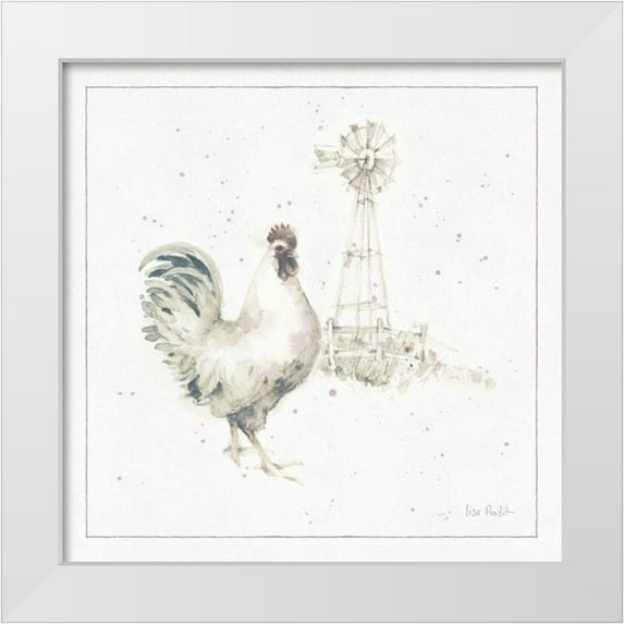Audit, Lisa 26x26 White Modern Wood Framed Museum Art Print Titled - Farm Friends XI Neutral