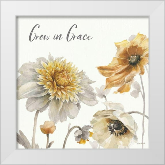Audit, Lisa 26x26 White Modern Wood Framed Museum Art Print Titled - Fields of Gold II Grace