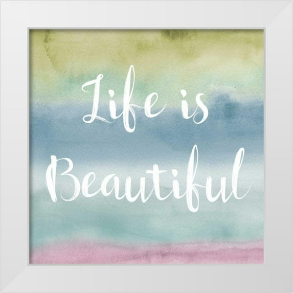 Audit, Lisa 26x26 White Modern Wood Framed Museum Art Print Titled - Rainbow Seeds Painted Pattern XIV Cool Life