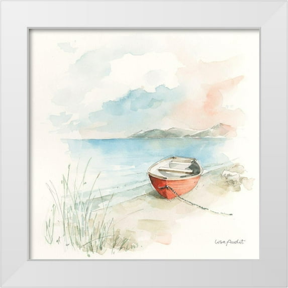 Audit, Lisa 26x26 White Modern Wood Framed Museum Art Print Titled - Seaside Journey IV