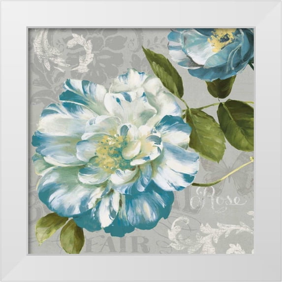 Audit, Lisa 26x26 White Modern Wood Framed Museum Art Print Titled - Spring Flair II Gray and Yellow