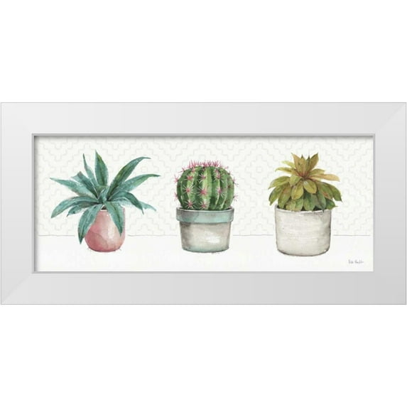 Audit, Lisa 32x15 White Modern Wood Framed Museum Art Print Titled - Mixed Greens XLVII