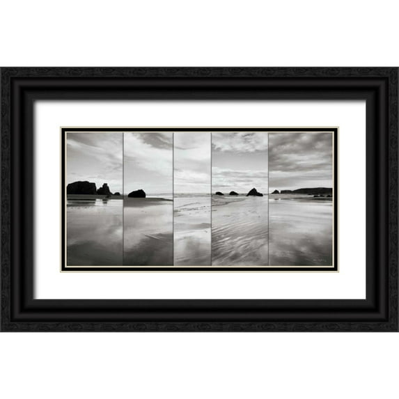 Audit, Lisa 32x18 Black Ornate Wood Framed with Double Matting Museum Art Print Titled - Tides on Bandon Beach