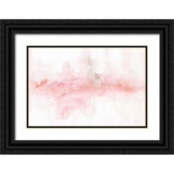 Audit, Lisa 32x23 Black Ornate Wood Framed with Double Matting Museum Art Print Titled - Rainbow Seeds Abstract Blush Gray Crop