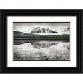 thumbnail image 1 of Audit, Lisa 32x23 Black Ornate Wood Framed with Double Matting Museum Art Print Titled - Waterfowl Lake I BW with Color, 1 of 4