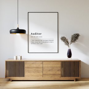 Auditor Definition Typography Poster , Poster Print Only