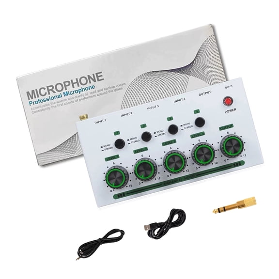 Auditory Mixer 4 Channel USB Headphone Amplifier For Music Studio Clear Auditory Capturing for Home Studios