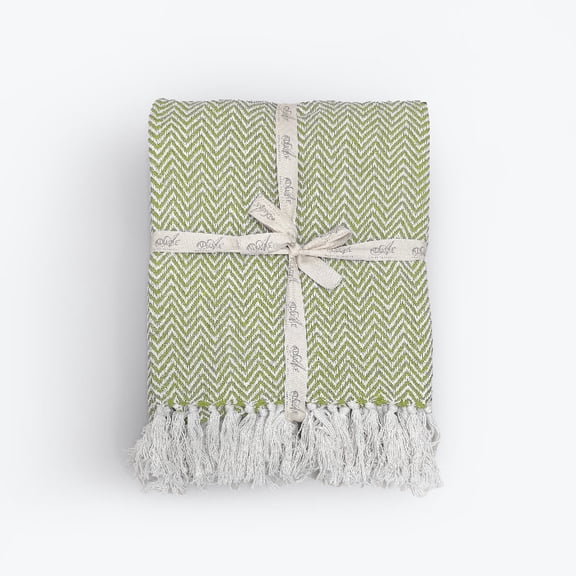Audley Chevron Herringbone Couch Throw Blanket - 100% Cotton