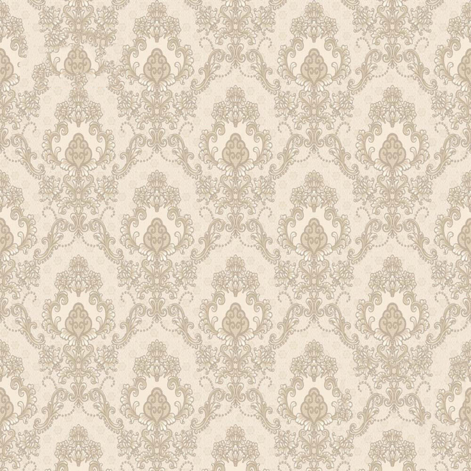 Audley Damask Pattern Wallpaper Warm White
