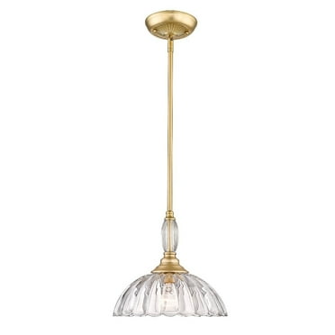 Audra 1-Light Pendant in Brushed Champagne Bronze and Clear Glass