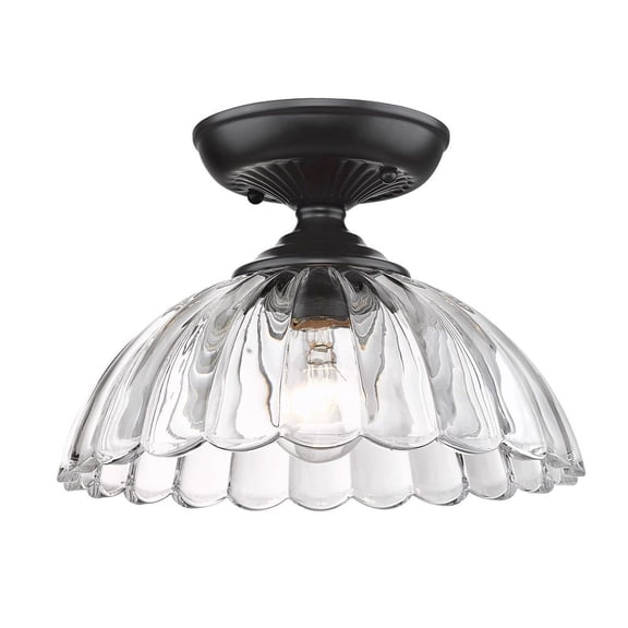 Golden Lighting Audra 1-light 12in Semi-Flush Mount in Matte Black