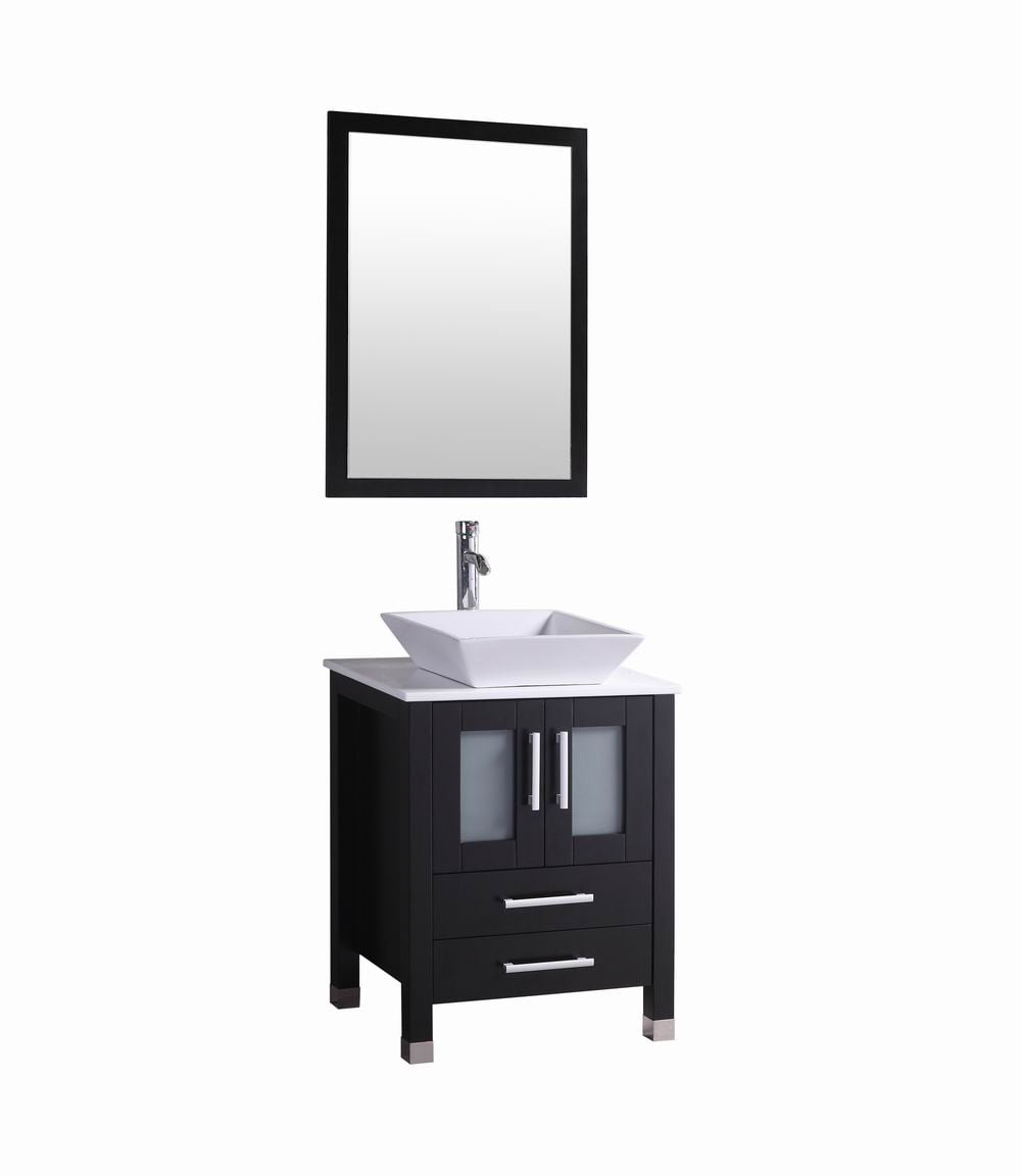 Audra 24 inch Modern Espresso Bathroom Vanity w/ Vessel Sink