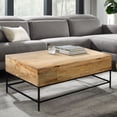 thumbnail image 1 of Audrey 45 Inch Handcrafted Mango Wood Coffee Table, Lift Top, Grain Details, Natural Brown, Black- Saltoro Sherpi, 1 of 7