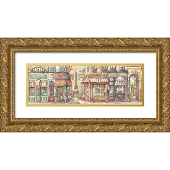 Audrey, Charlene 14x7 Gold Ornate Wood Framed with Double Matting Museum Art Print Titled - Boutique