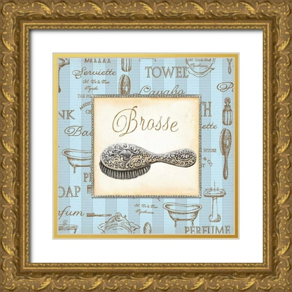 Audrey, Charlene 15x15 Gold Ornate Wood Framed with Double Matting Museum Art Print Titled - Bleu Beaute Feminine II