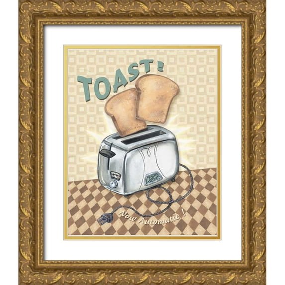 Audrey, Charlene 15x18 Gold Ornate Wood Framed with Double Matting Museum Art Print Titled - Nifty Fifties - Toast