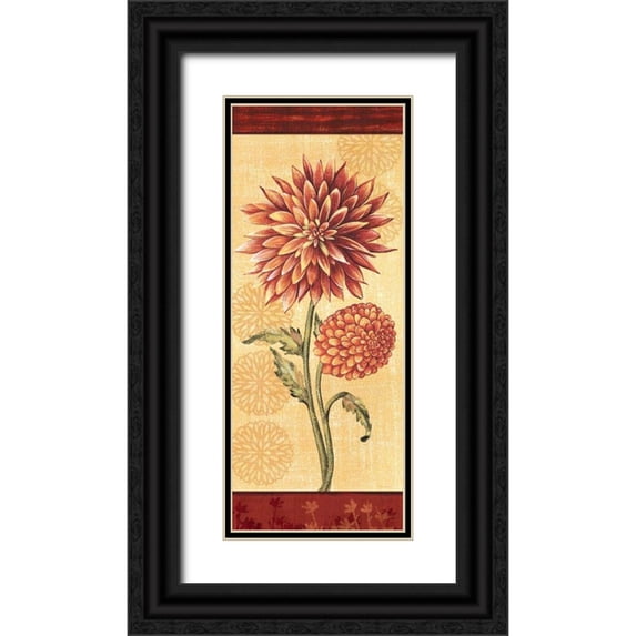 Audrey, Charlene 15x32 Black Ornate Wood Framed with Double Matting Museum Art Print Titled - Dahlia II