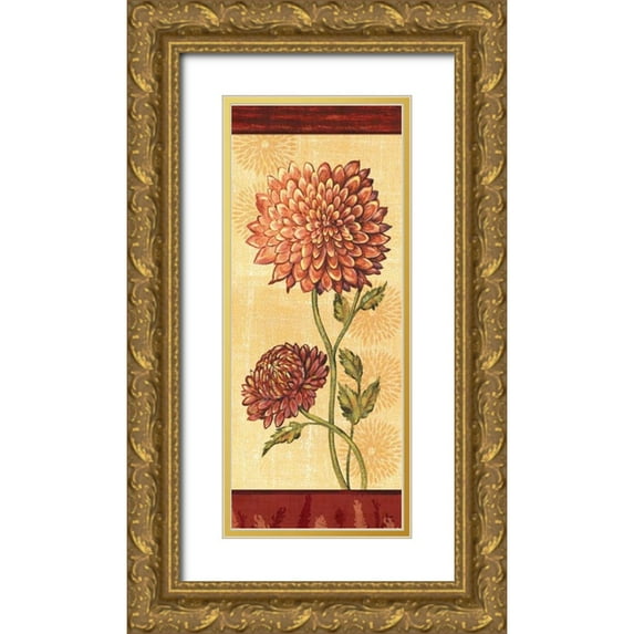 Audrey, Charlene 8x14 Gold Ornate Wood Framed with Double Matting Museum Art Print Titled - Dahlia I