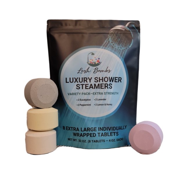 Audrey Cole's Lush Bombs Luxury Shower Steamers 8 Pack Eucalyptus