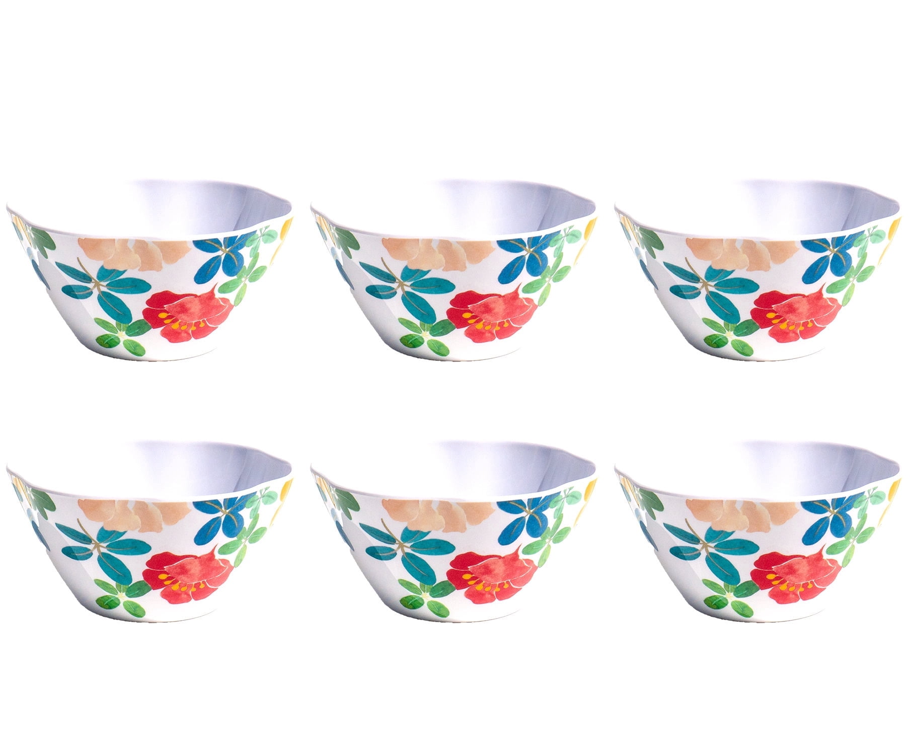 Audrey Melamine Floral Cereal Bowl - 6" - Set of 6