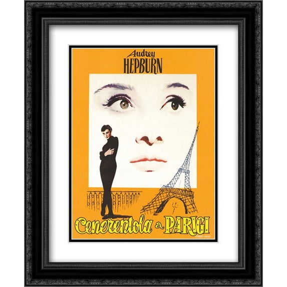 Audrey Hepburn: Funny Face 2x Matted 20x24 Black Ornate Framed Art Print