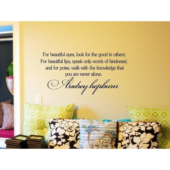 Picniva Audrey Hepburn Inspirational Quote Inspirational Quote Vinyl Wall Decal, Black, Removable Self-Adhesive Home Decor for Living Room Bedroom