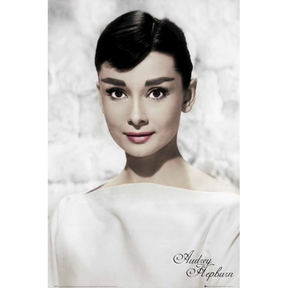 Audrey Hepburn - White Portrait Laminated Poster (24 x 36)