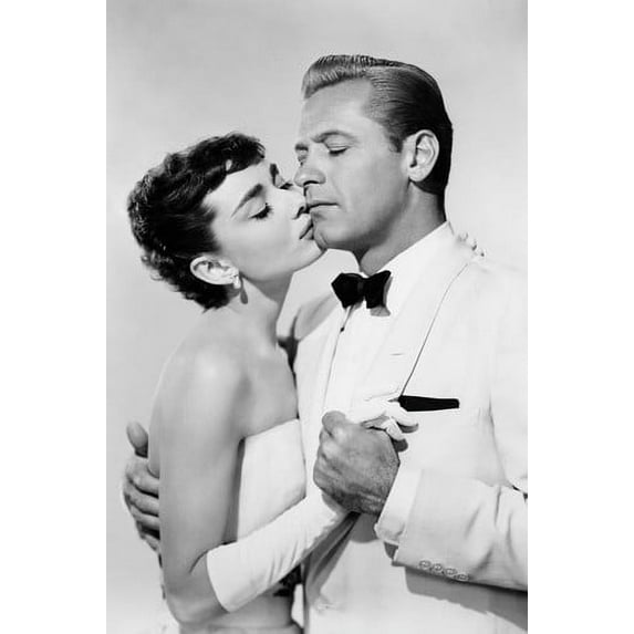Audrey Hepburn and William Holden in Sabrina romantic pose 24x36 Poster