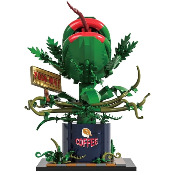 Piranha Plant Building Blocks Set, 838 PCS Man-Eating Flower Collectible Model, Posable Vines with Coffee Pot Base,Home Desk Decor, Gifts for Adults