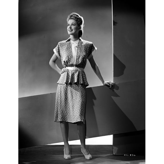 Audrey Long on a Printed Top and Bottom standing Portrait Photo Print (24 x 30)