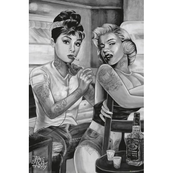 Audrey/Marilyn Tattoo - James Danger Harvey Poster 24in x 36in