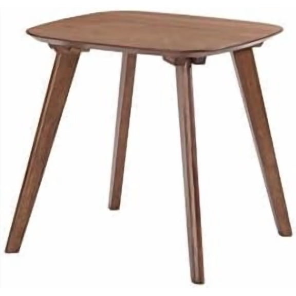 Audrey Walnut Brown 20" End Table with Curved Top and Round, Slanted Legs$$Furniture