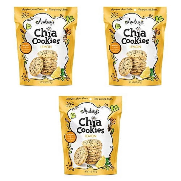 Audrey's Chia Cookies - (Lemon, 6 Pack), Natural, Antioxidants, Omega-3's, Non-GMO