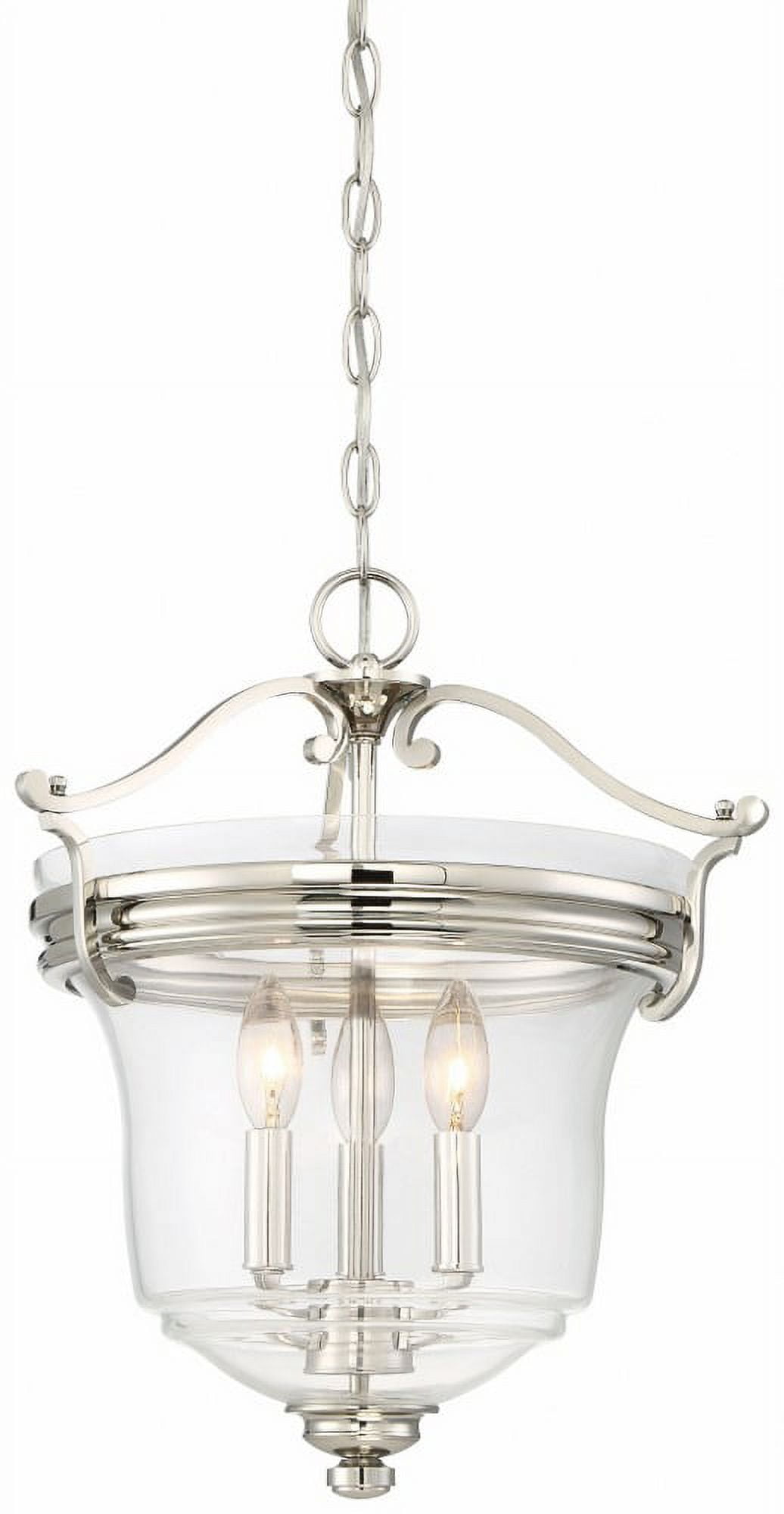Audrey's Point Polished Nickel 3-Light Transitional Chandelier