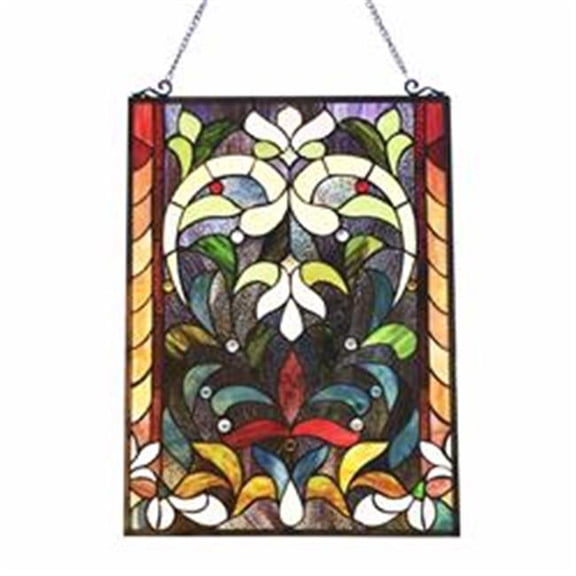 Audrina Tiffany-Style Window Panel - Multi Color - 24 in. - Unique Victorian Design
