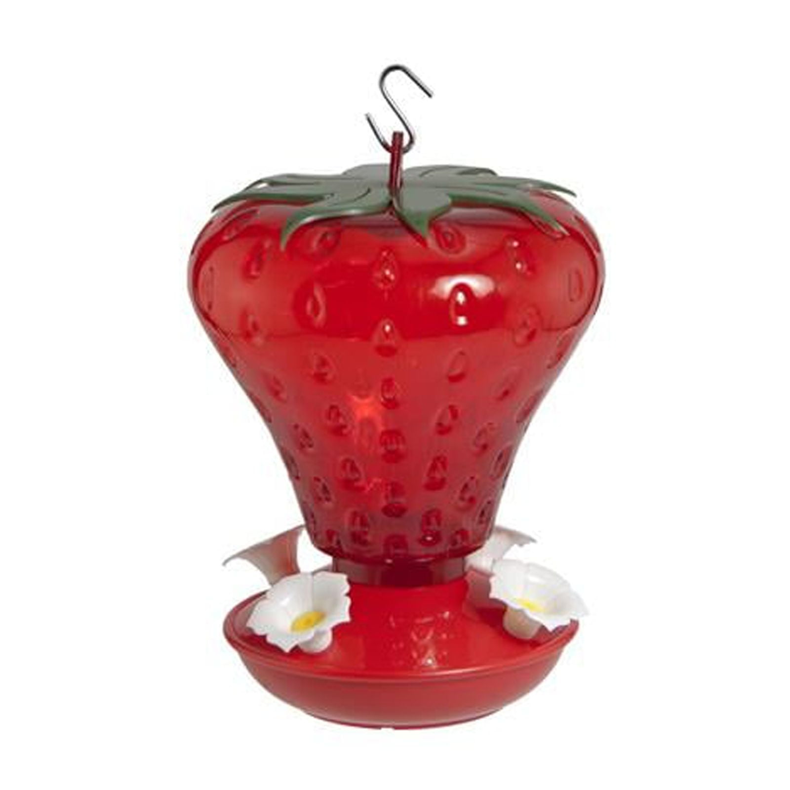 Red Strawberry Shaped Hanging Hummingbird Feeder, 40 oz Plastic