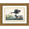 thumbnail image 1 of Audubon, John James 18x13 Gold Ornate Wood Framed with Double Matting Museum Art Print Titled - Pl 401 Red-breasted Merganser Duck, 1 of 4
