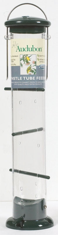 Green 16" Plastic Thistle Tube Finch Bird Feeder with 8 Ports
